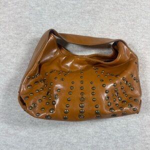 Vintage Tan Studded Shoulder Bag